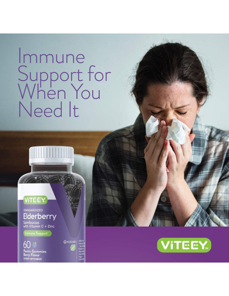 Gomitas Viteey de Vitamina C y Zinc Veganas - 60 Unidades