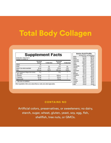 Colágeno Total en Polvo Factores Naturales 600g - Piel, Cabello y Articulaciones