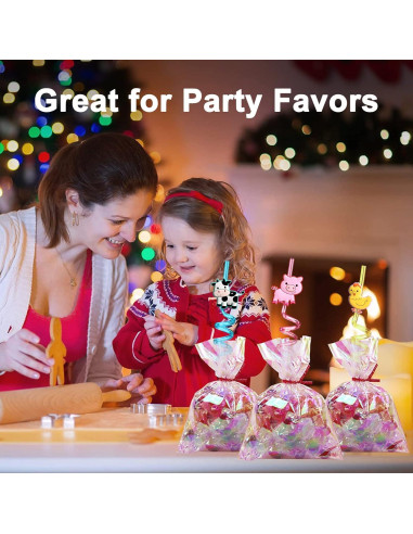 24 Pajitas Reutilizables de Animales de Granja Lidmada 26.5 cm