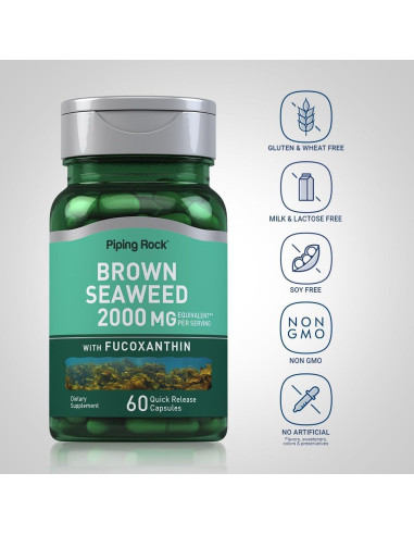 Cápsulas de Algas Marrones Piping Rock 2000mg - 60 Unidades
