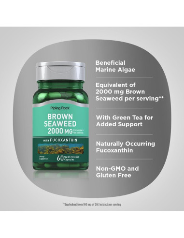 Cápsulas de Algas Marrones Piping Rock 2000mg - 60 Unidades