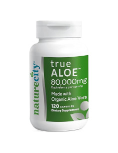 NatureCity Gel de Aloe Vera Orgánico 80,000mg - 120 Cápsulas