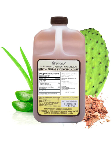 Suplemento Herbal PROSA de Aloe Vera y Nopal - 1L con Vitamina C