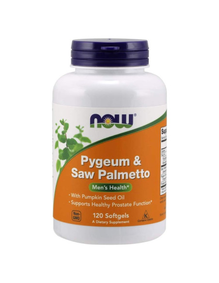 NOW Foods Pygeum y Saw Palmetto 120 Softgel 2 Paquetes