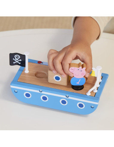 Coche y Barco de Madera Peppa Pig - Juguetes para Niños 2+