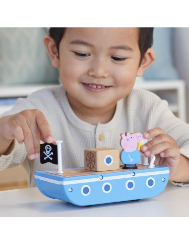 Coche y Barco de Madera Peppa Pig - Juguetes para Niños 2+