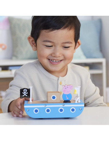 Coche y Barco de Madera Peppa Pig - Juguetes para Niños 2+
