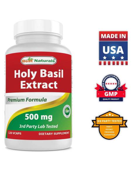 Albahaca Sagrada 500 mg 120 Cápsulas Vegetales Mejores Naturales