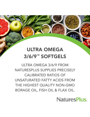 Suplemento Omega 3 6 9 Natures Plus 1200 mg 60 Softgels