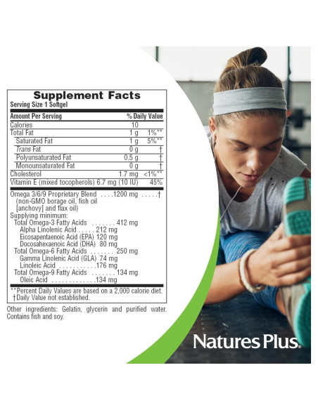 Suplemento Omega 3 6 9 Natures Plus 1200 mg 60 Softgels Suplemento Omega 3 6 9 Natures Plus 1200 mg 60 Softgels