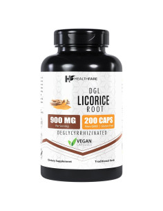 Suplemento Vegano de Regaliz HealthFare 900mg - 200 Cápsulas