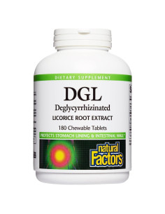 DGL Masticable 400 mg Factores Naturales 180 Tabletas Digestivas