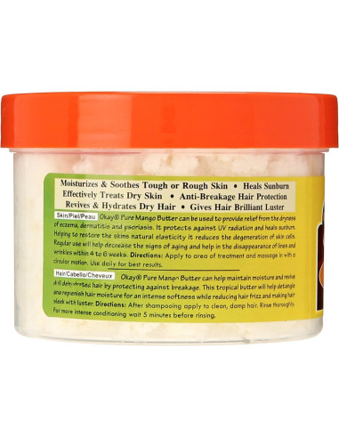 Manteca de Mango OKAY 100% Pura 226.8 g - Hidrata Cabello y Piel