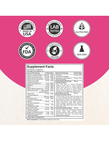 Cápsulas Veganas Women's Multi NuBest 60 Unidades - Multivitaminas