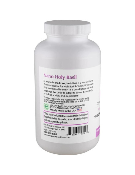 Cápsulas Veganas de Albahaca Sagrada Nano 500 mg - One Planet Nutrition