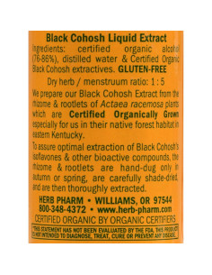Extracto Líquido de Cohosh Negro Herb Pharm 30 ml Orgánico 2