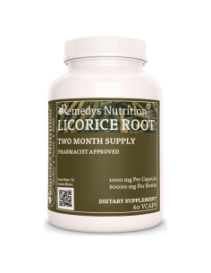 Cápsulas de Raíz de Regaliz Remedy's Nutrition 1000 mg - 60 Veganas