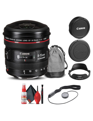 Lente Canon EF 8-15mm f/4L Ojo de Pez USM + Kit de limpieza