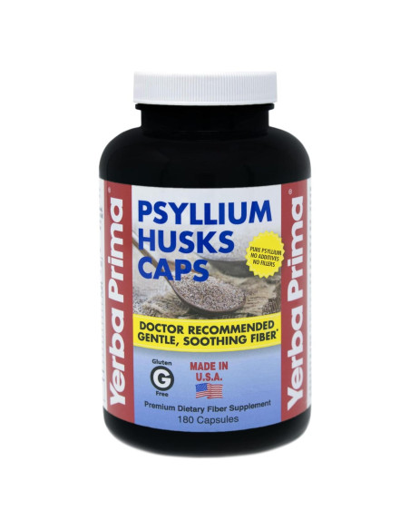 Yerba Prima Psyllium Husks 180 Cápsulas 625 mg - Fibra Digestiva