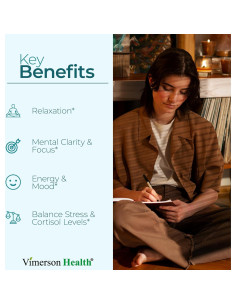 Suplemento Alivio Estrés Vimerson Health 60 Cápsulas Vegano 2