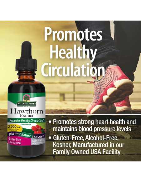 Extracto de Espino Orgánico Nature's Answer 60 ml - Bajo Alcohol, Sin Gluten, Kosher Extracto de Espino Orgánico Nature's Answer 60 ml - Bajo Alcohol, Sin Gluten, Kosher