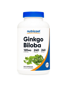 Suplemento Ginkgo Biloba Nutricost 120mg 240 Cápsulas