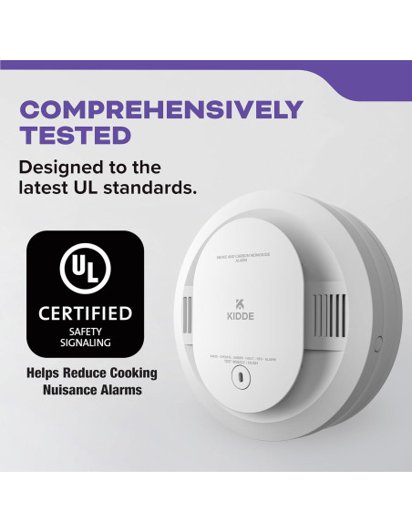 Detector de Humo y Monóxido Kidde 30CUDR, Paquete de 4, Batería AA