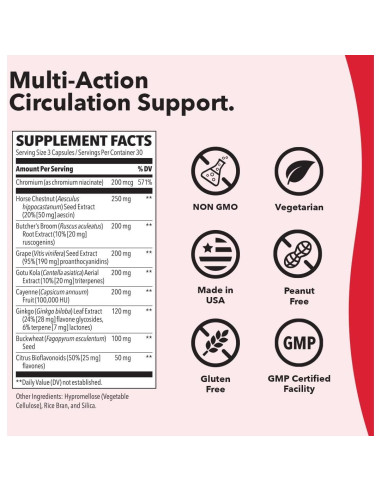 LifeSeasons Circulari-T - Suplemento Circulación Sanguínea 90 Cápsulas