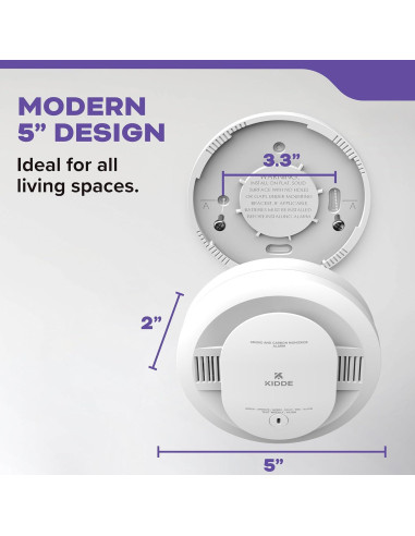 Detector de Humo y Monóxido Kidde 30CUDR, Paquete de 4, Batería AA