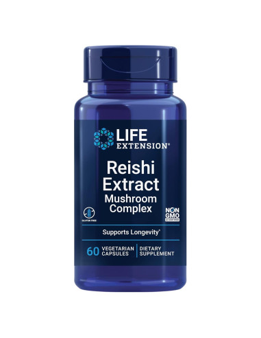 Suplemento Herbal de Hongo Reishi Life Extension - 60 Cápsulas