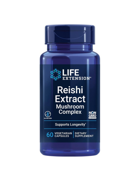Suplemento Herbal de Hongo Reishi Life Extension - 60 Cápsulas