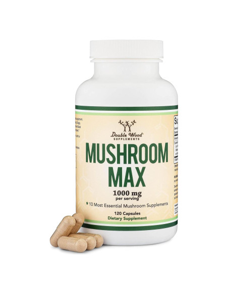 Suplemento de Hongos Double Wood - 1000mg - 120 Cápsulas