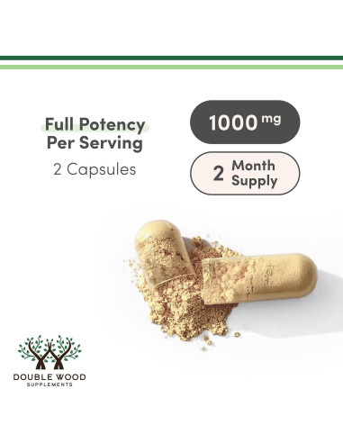 Suplemento de Hongos Double Wood - 1000mg - 120 Cápsulas