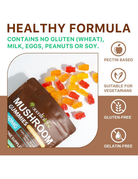 Gominolas de Hongo Melena de León Orgánico Newseel - 80 Unidades Gominolas de Hongo Melena de León Orgánico Newseel - 80 Unidades