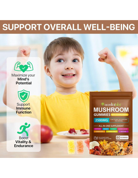 Gominolas de Hongo Melena de León Orgánico Newseel - 80 Unidades Gominolas de Hongo Melena de León Orgánico Newseel - 80 Unidades