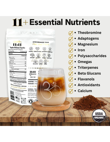 Café de Champiñones Orgánico OhmYes 1111 con Cacao 198g