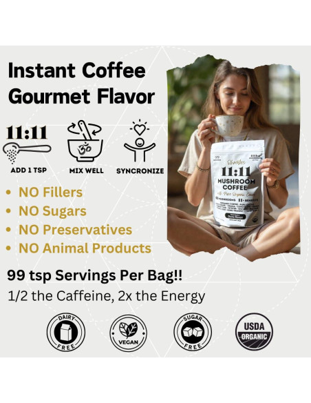 Café de Champiñones Orgánico OhmYes 1111 con Cacao 198g