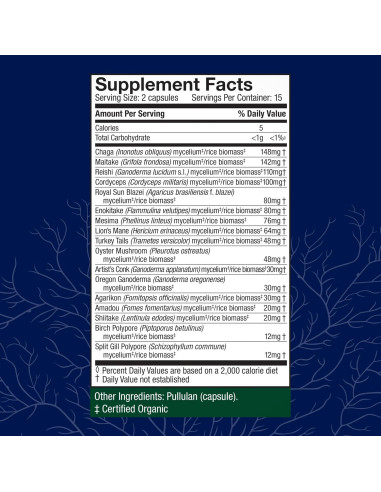 Cápsulas de Hongos Host Defense 30 Unidades - Soporte Inmunológico