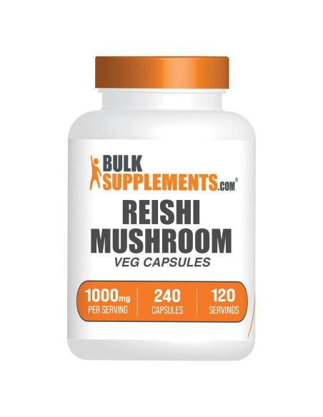 Cápsulas de Hongo Reishi BulkSupplements 1000mg - 240 Veganas