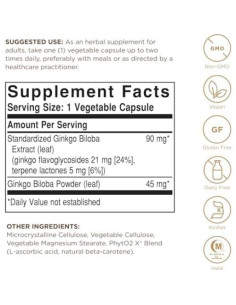 Extracto de Ginkgo Biloba Solgar - 180 Cápsulas Vegetales - Vegano, Sin Gluten 2