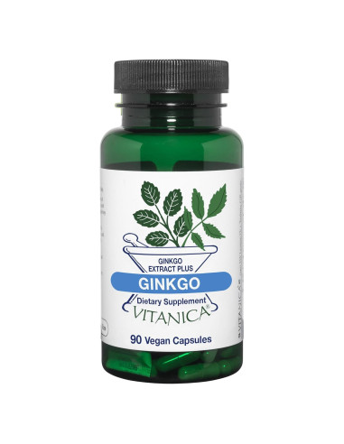 Extracto de Ginkgo Biloba Vitanica 90 Cápsulas Veganas 24% Flavonoides