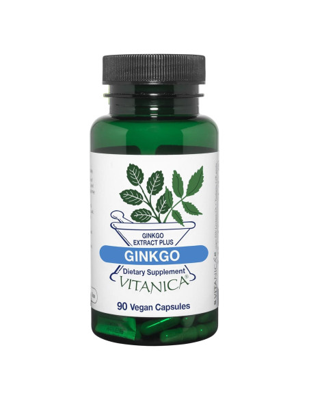 Extracto de Ginkgo Biloba Vitanica 90 Cápsulas Veganas 24% Flavonoides