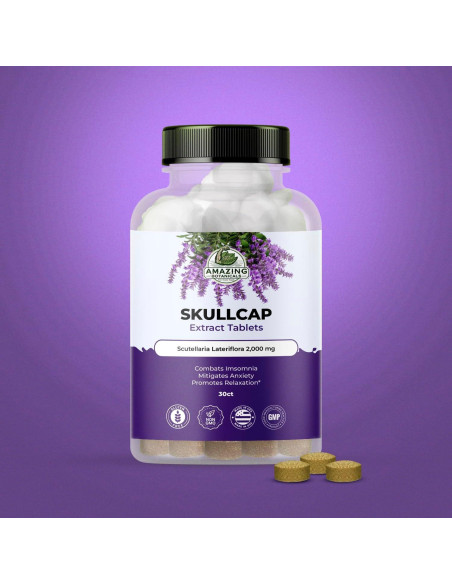 Tabletas de Extracto de Skullcap 2000 mg Amazing Botanicals - 30 Tabletas