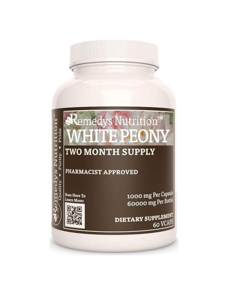Cápsulas Veganas de Peonía Blanca Remedy's Nutrition 1000 mg