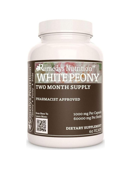 Cápsulas Veganas de Peonía Blanca Remedy's Nutrition 1000 mg