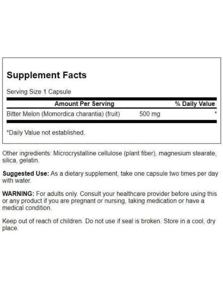 Melón Amargo Swanson 500 mg 60 Cápsulas Suplemento Herbal Melón Amargo Swanson 500 mg 60 Cápsulas Suplemento Herbal