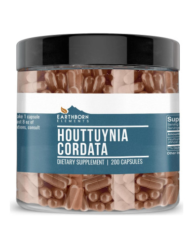 Cápsulas de Houttuynia Cordata Elementos de la Tierra 200 Unidades