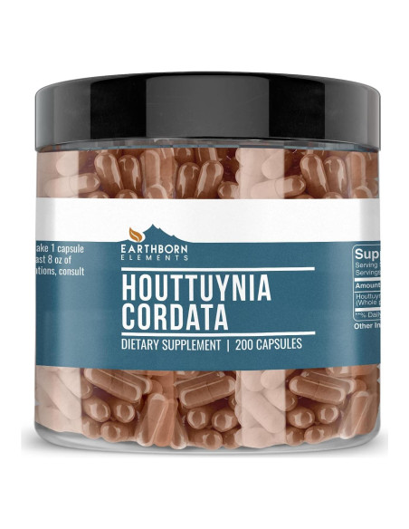 Cápsulas de Houttuynia Cordata Elementos de la Tierra 200 Unidades Cápsulas de Houttuynia Cordata Elementos de la Tierra 200 Unidades
