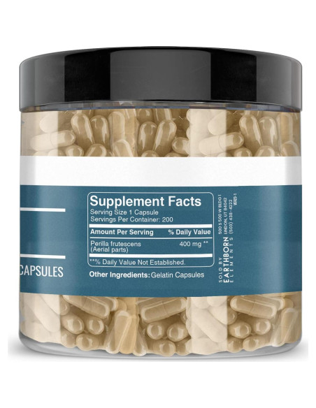 Cápsulas de Perilla Elementos de la Tierra 200 Unidades Puro