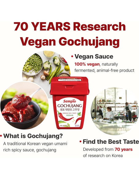 Sempio Gochujang Vegano 500g - Pasta de Pimiento Rojo Coreano Sempio Gochujang Vegano 500g - Pasta de Pimiento Rojo Coreano